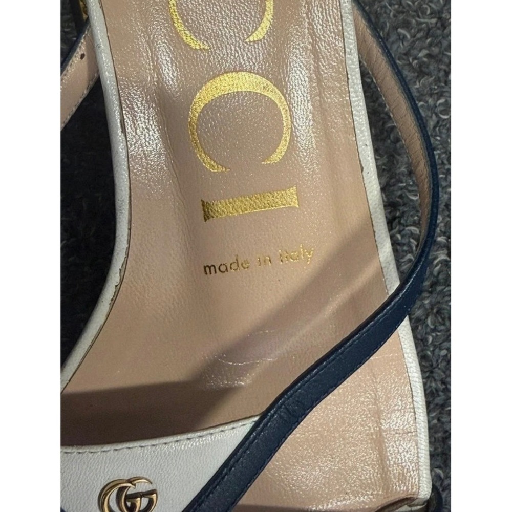 Gucci White Leather Sandals Size 37 - Picture 5 of 7